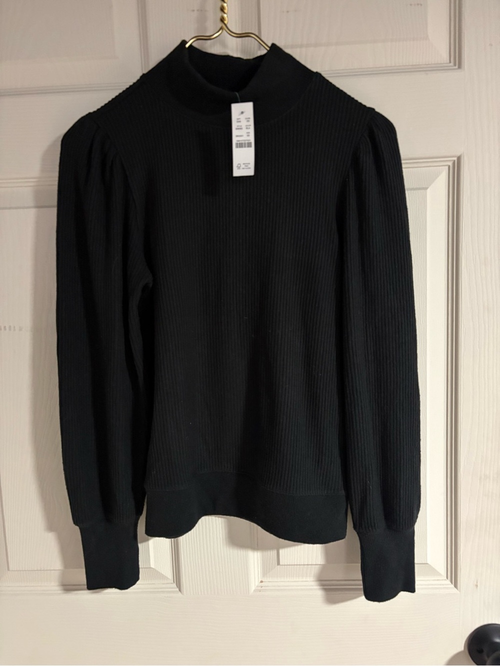 J. Crew Black Mock Neck Long-Sleeve Top